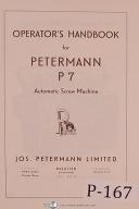 Petermann-Petermann P7 Screw Machine Vintage Operations Handbook Manual-P7-01